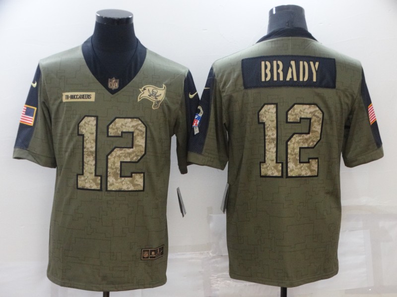 Men's Tampa Bay Buccaneers Tom Brady #12 Brown Jersey